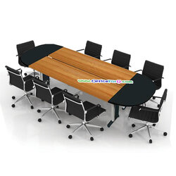 โต๊ะประชุมไม้ขาเหล็ก Meet-O-01 (8-12 ที่นั่ง)