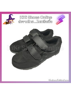 KiKi Shoes - ผ้าใบผู้หญิง ผ้าใบสีดำล้วน แบบใหม่ ใส่ง่าย ใช้เทปตีนตุ๊กแก รีบแค่ไหนก็ไปทัน จัดเลยค่ะ