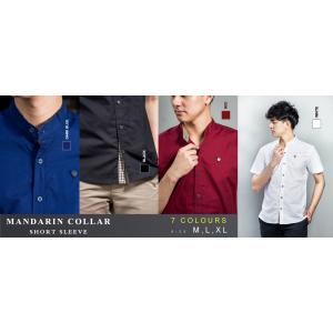 MANDARIN COLLAR SHIRTS SHORT SLEEVE