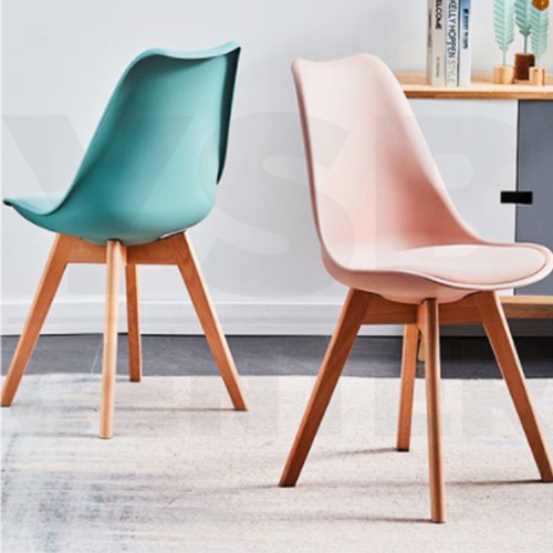 เก้าอี้ เก้าอี้พลาสติก ขาไม้ เบาะฟองน้ำ แข็งแรงทนทาน รับน้ำหนักได้ดี