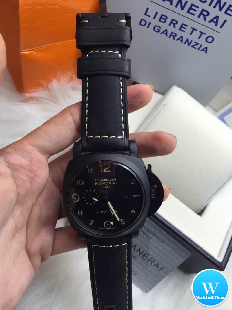 นาฬิกา Panerai Luminor GMT Pam 441 Ceramic PVD สายหนังดำแท้