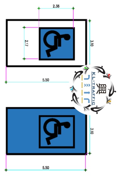 แบบมาตราฐานช่องจอดรถคนพิการ ขนาดช่องจอดรถคนพิการ ขนาดทางม้าลาย