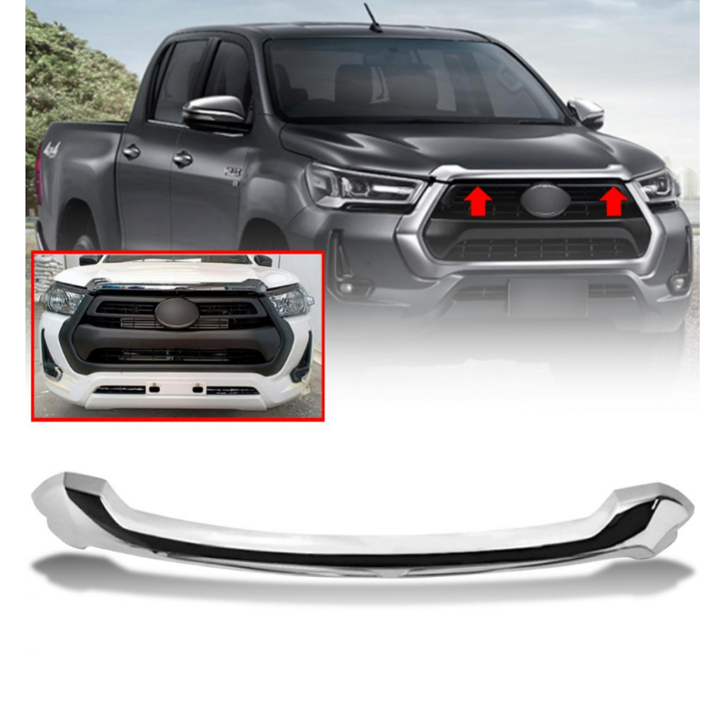 คิ้วฝากระโปรง TOYOTA REVO(รีโว่) โฉมหน้าหมู ปี20 ตั้งแต่ปี2019-2023 (ทรงห้างเข้ารูป 100%) -กรุณาเลือกสี-