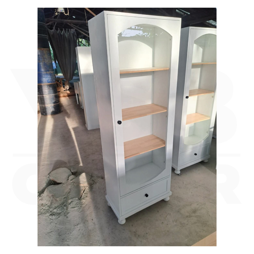 ชั้นวางของ ตู้โชว์ ชั้นวางสไตล์มินิมอล (ไม่ต้องประกอบ) 4 ชั้น 1 ลิ้นชัก