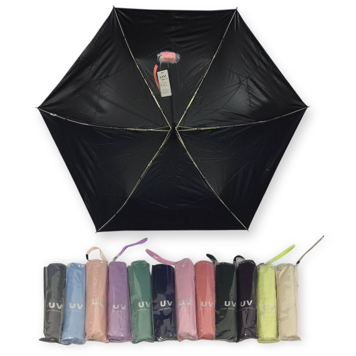 ร่มGBU3ตอนแบนเบารหัสGM345ยูวีดำ