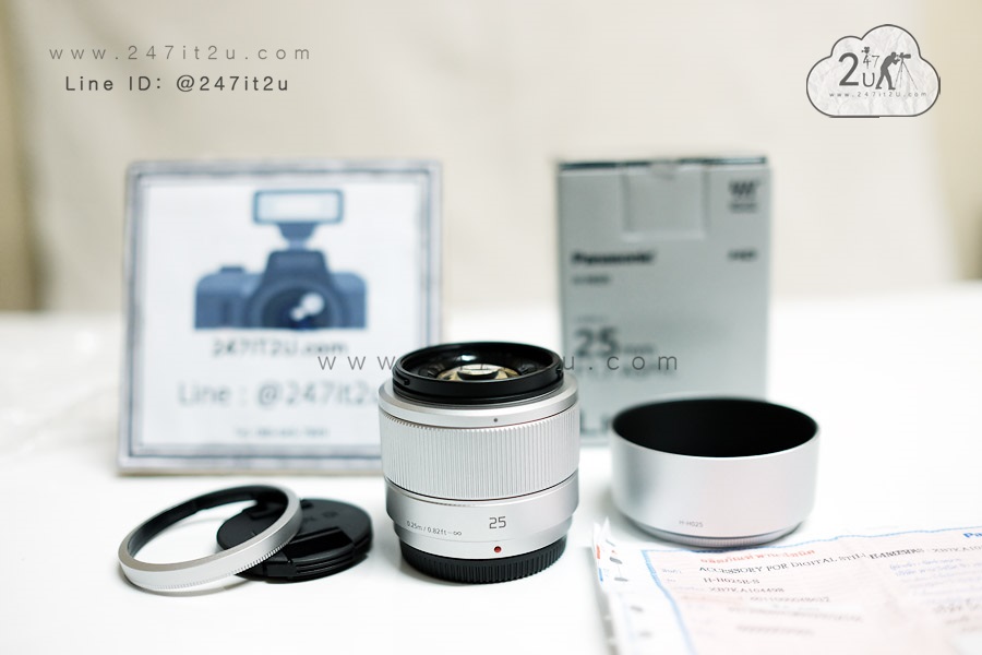 เลนส์ Lumix 25mm f1.7 สีเงิน