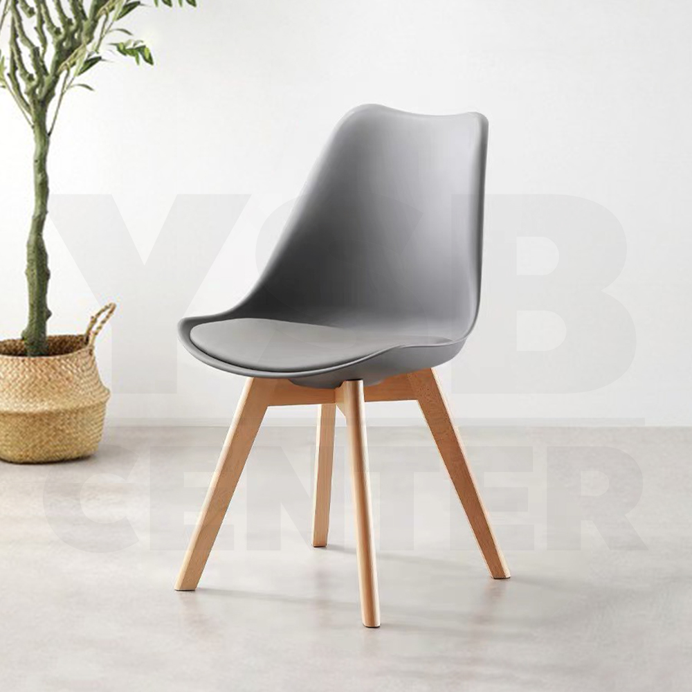 เก้าอี้ เก้าอี้พลาสติก ขาไม้ เบาะฟองน้ำ แข็งแรงทนทาน รับน้ำหนักได้ดี