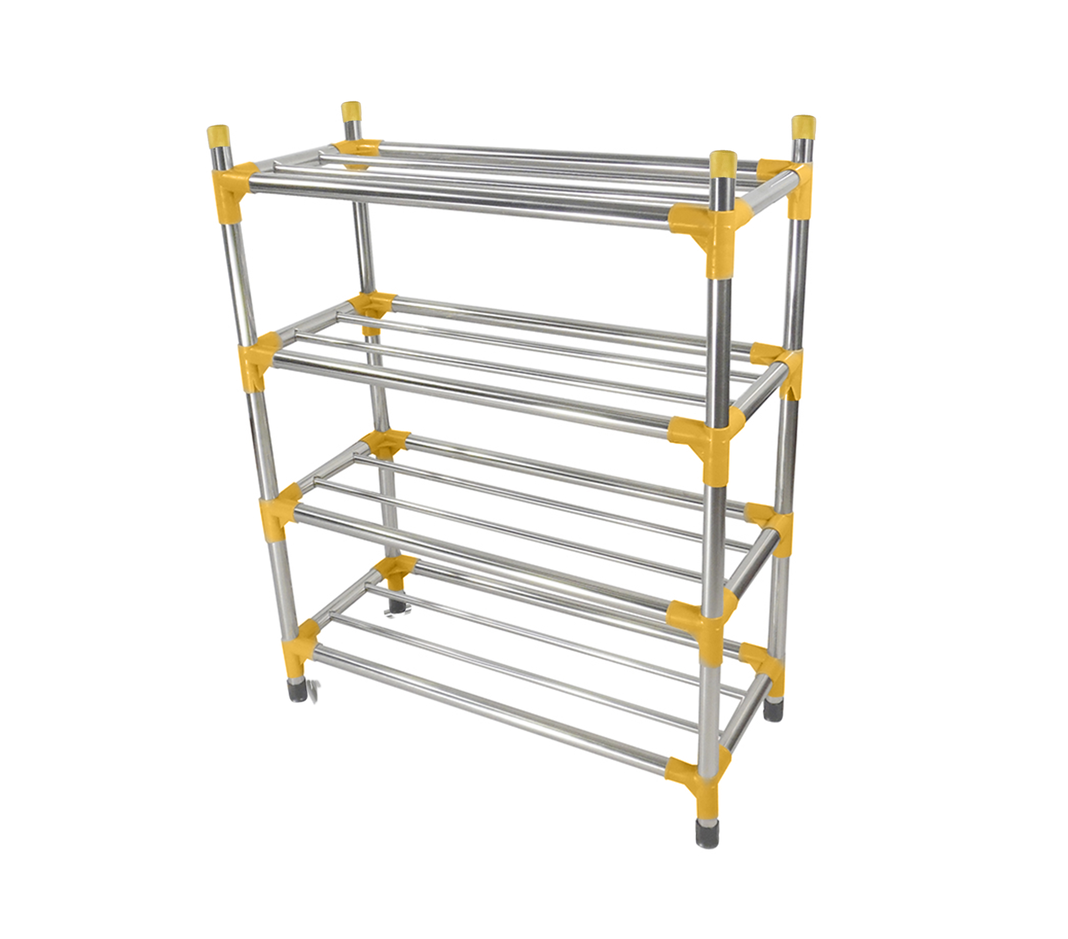 ชั้นวางรองเท้าสแตนเลส 4 ชั้น แบบท่อใหญ่พิเศษ รุ่น CB0045-SR-Y460