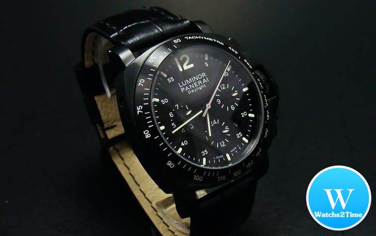 นาฬิกา PANERAI Luminor Chrono Daylight 44 mm. Black Dial สายดำ PAM 188