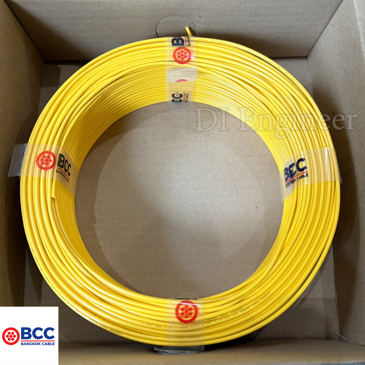 BCC สายไฟ H05V-K-LF H07V-K-LF 1x0.75 sq.mm (เหลือง)