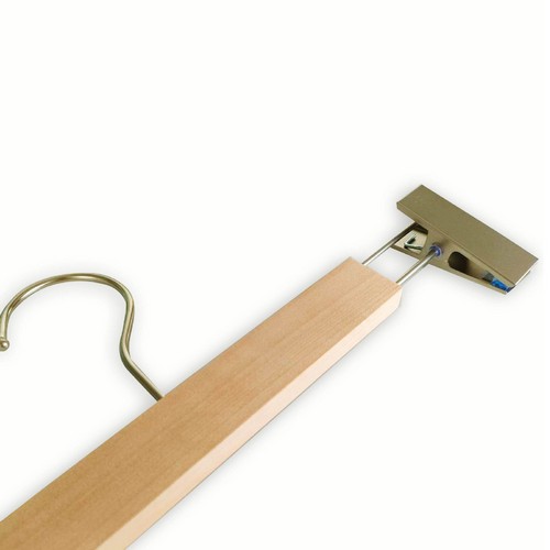 ไม้แขวน ไม้แขวนหนีบกางเกง กระโปรง ไม้แขวนเสื้อแบบหนีบ แพค 6 ชิ้น รุ่น CB0089-W-3212-06