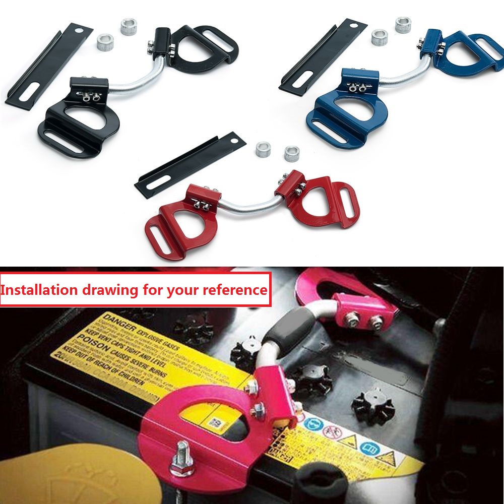 คาดแบตเตอรี่รถยนต์ สีแดง (Battery Hold Down) พร้อมสกรู