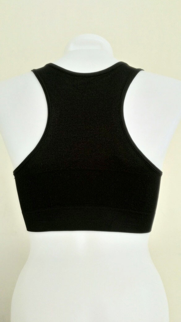 บราสวมสบาย Sport bra สปอร์ตบรา หลังกล้าม T สีดำ S/M/L