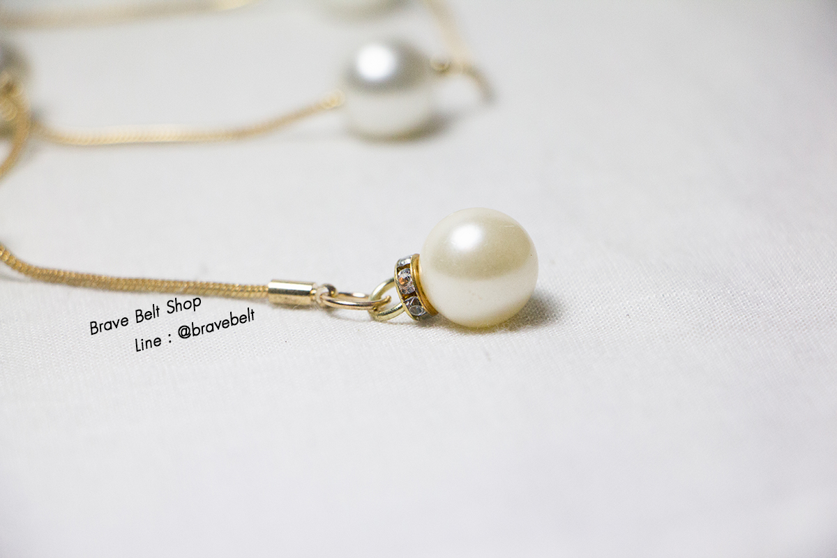 เข็มขัดสายคล้องเอว ไข่มุกใหญ่สายทอง