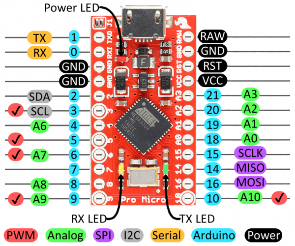 Arduino Leonardo pro micro 5v/16MHz