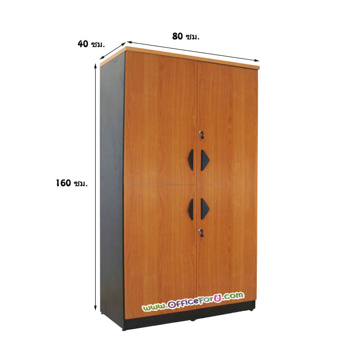 ตู้เอกสารไม้สูงบานเปิด CL-089 บนบานเปิด/ล่างบางเปิด (สูง 160 ซม.)