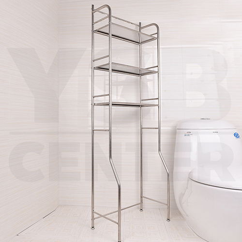 ชั้นวางของแสตนเลส อเนกประสงค์ในห้องน้ำ 3 ชั้น แบบวางบนชักโครก รุ่น CB0012-SS201-HC-019-3