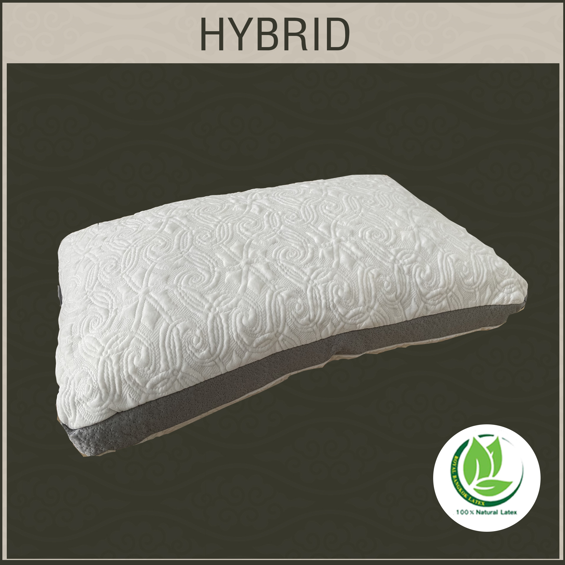 หมอน Hybrid ยางพารา Frenchfires + ใย Micro gel + ปลอกผ้า JQ