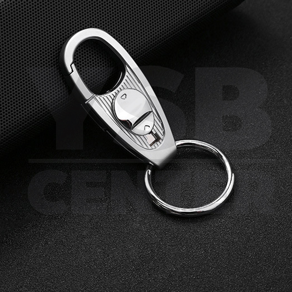 JOBON พวงกุญแจ เกรดพรีเมี่ยม 2 ห่วงคู่ แบบวงรี หนาพิเศษ สไตล์เรียบหรู