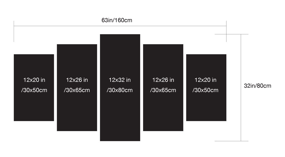 กรอบลอยผ้าแคนวาส ชุด 5 ชิ้น