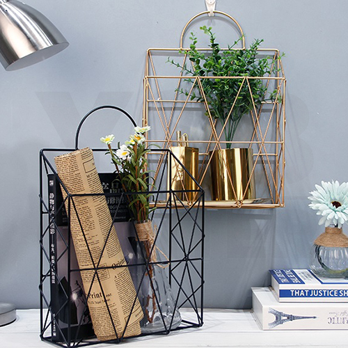 CASSA ตะแกรง ตะแกรงเหล็ก ตะแกรงเหล็กจัดเก็บของ ตะแกรงแขวนอเนกประสงค์ สีทอง รุ่น C199-WG3520-G