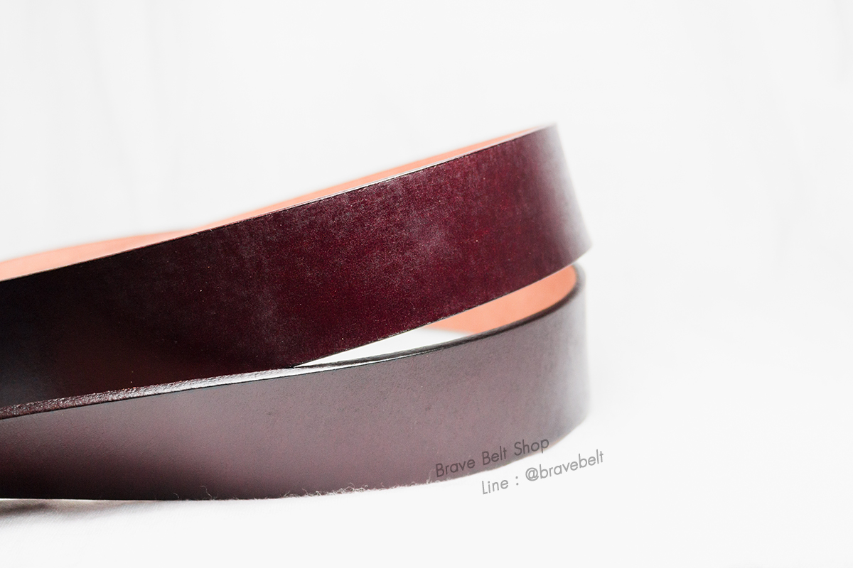 เข็มขัดหนังแท้สีเลือดหมู เข็มขัดผู้ชายสวย