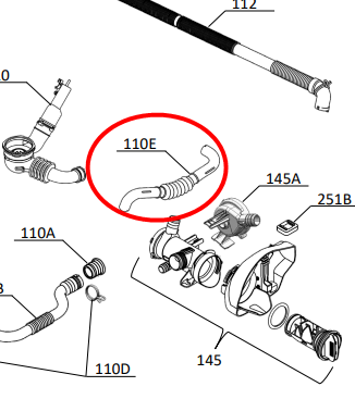 ท่อยางในเครื่องซักอบผ้าฝาหน้า Electrolux รุ่น EWW1141AEWA