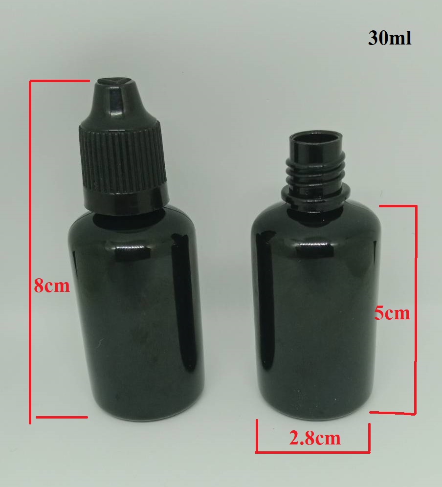 30ml PETขวดหยดสีดำ(โปร่งแสง) ฝาดับเบิ้ลล็อค