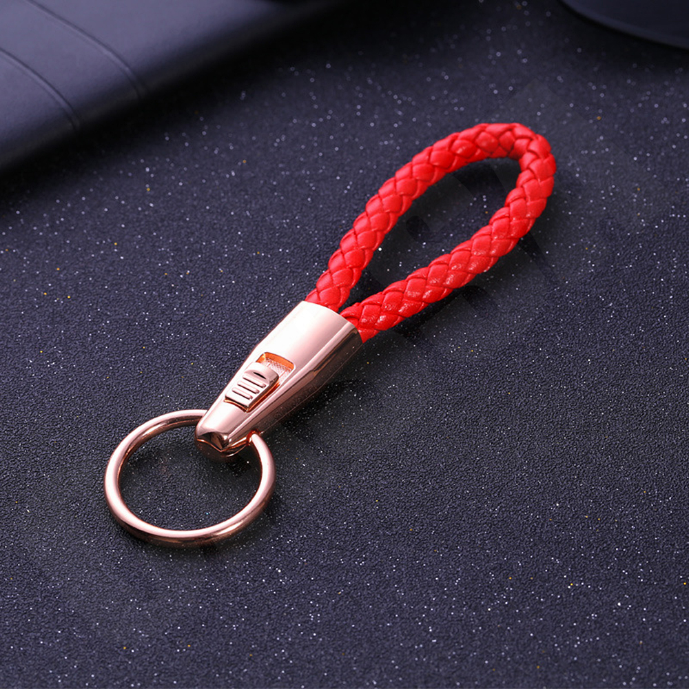 JOBON พวงกุญแจ เกรดพรีเมี่ยม หนังแท้ ถักด้วยมือ พร้อมปุ่มปลดล็อคอัจริยะ