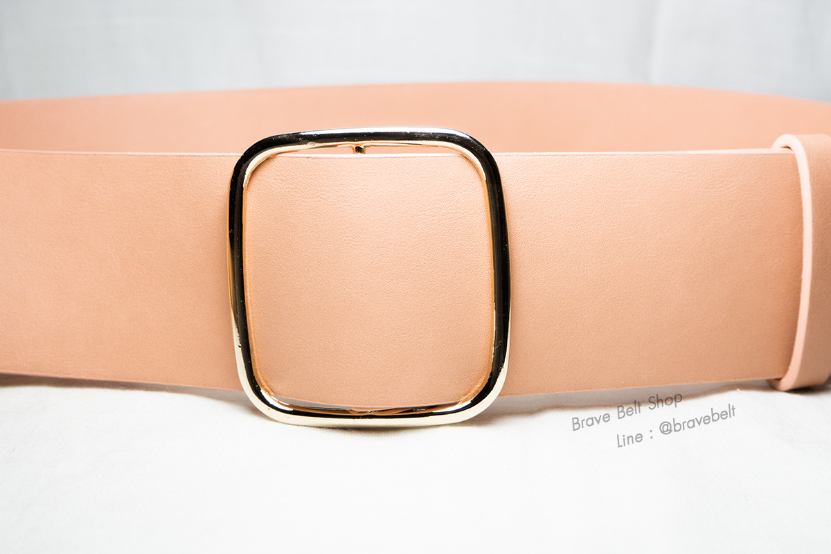 เข็มขัดหนังเอวสูงสวยๆ หัวทองแบบหนีบสอด