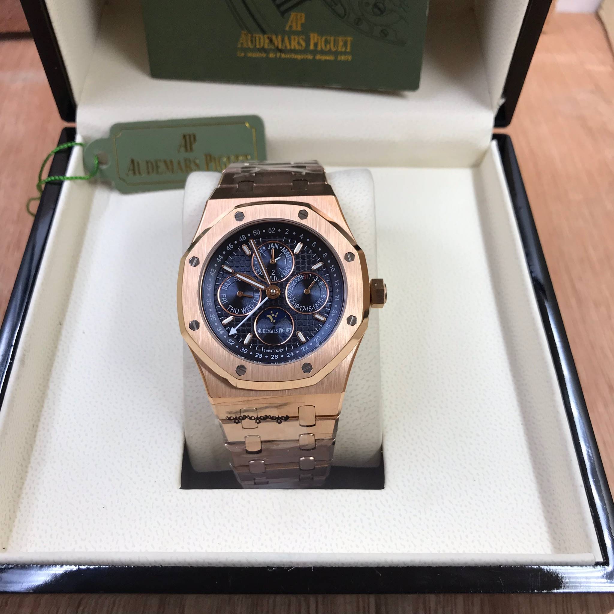 นาฬิกา Audemars Piguet Royal Oak Perpetual Calendar 25820ST สี Pink Gold งาน CC