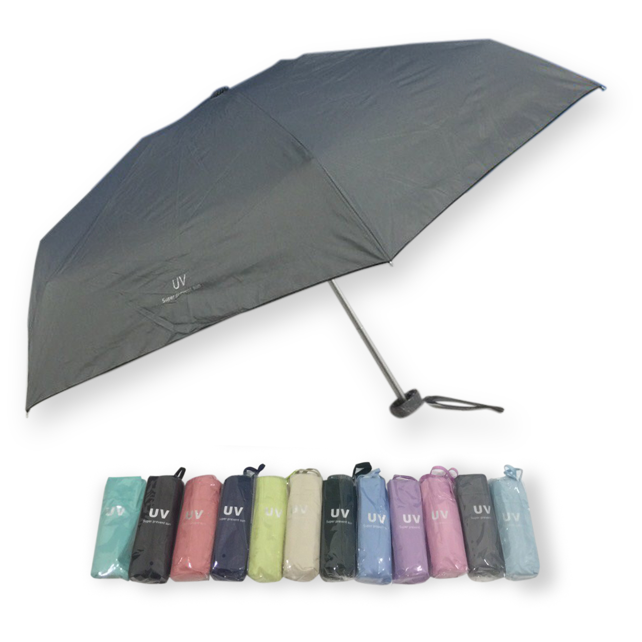 ร่มGBU5ตอนรหัส GM523ยูวีสีดำ นํ้าหนักเบา