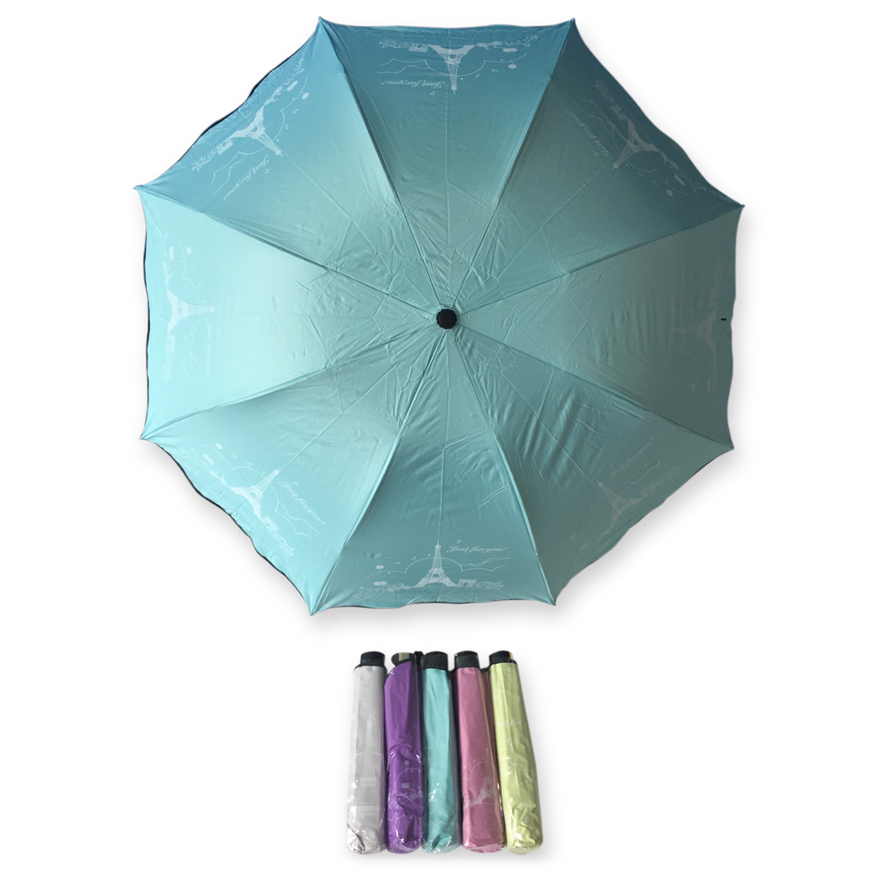 ร่มโค้งแฟชั่น24นิ้วยูวีสีดำ รหัส 1617-1