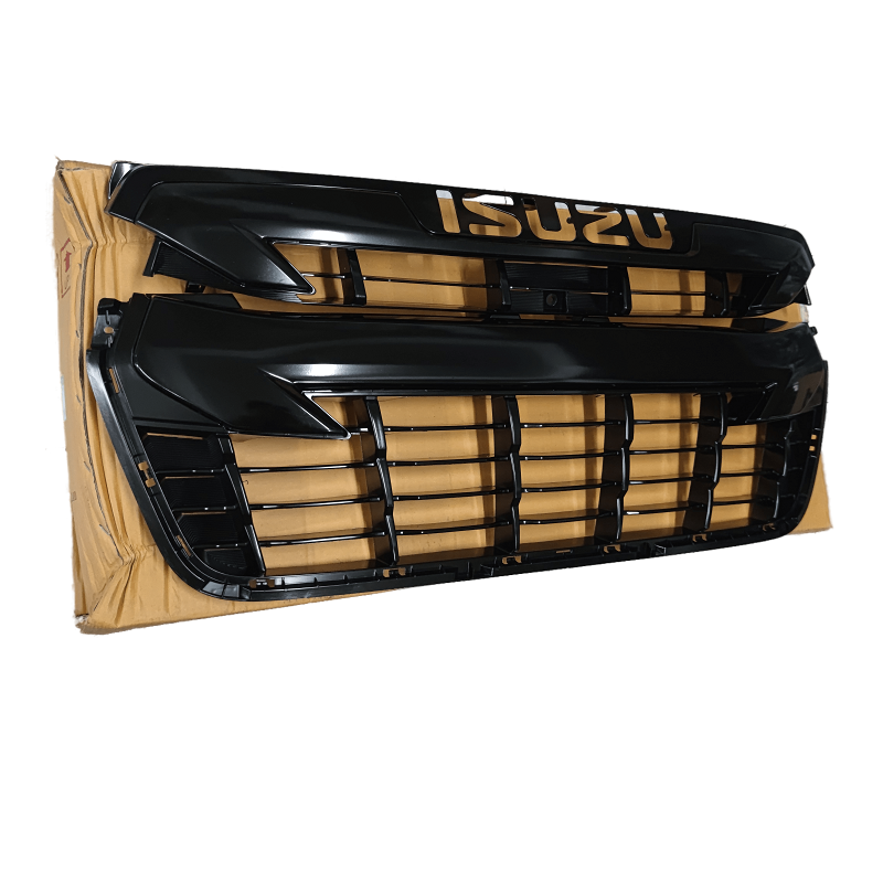 หน้ากระจัง ISUZU D-MAX(ดีแม็ก) โฉมตัวยกสูง สีดำเงา(ไปทำสีเอง) ไม่มีโลโก้ ปี2020-2021 (รหัส:V-CROSS 19-21 ดำ)