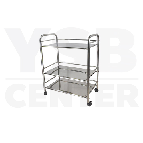 ชั้นวางของสแตนเลส 201 อเนกประสงค์ในห้องครัว 3ชั้น (มีล้อเปลี่ยน) รุ่น CB0041-SS201-L360
