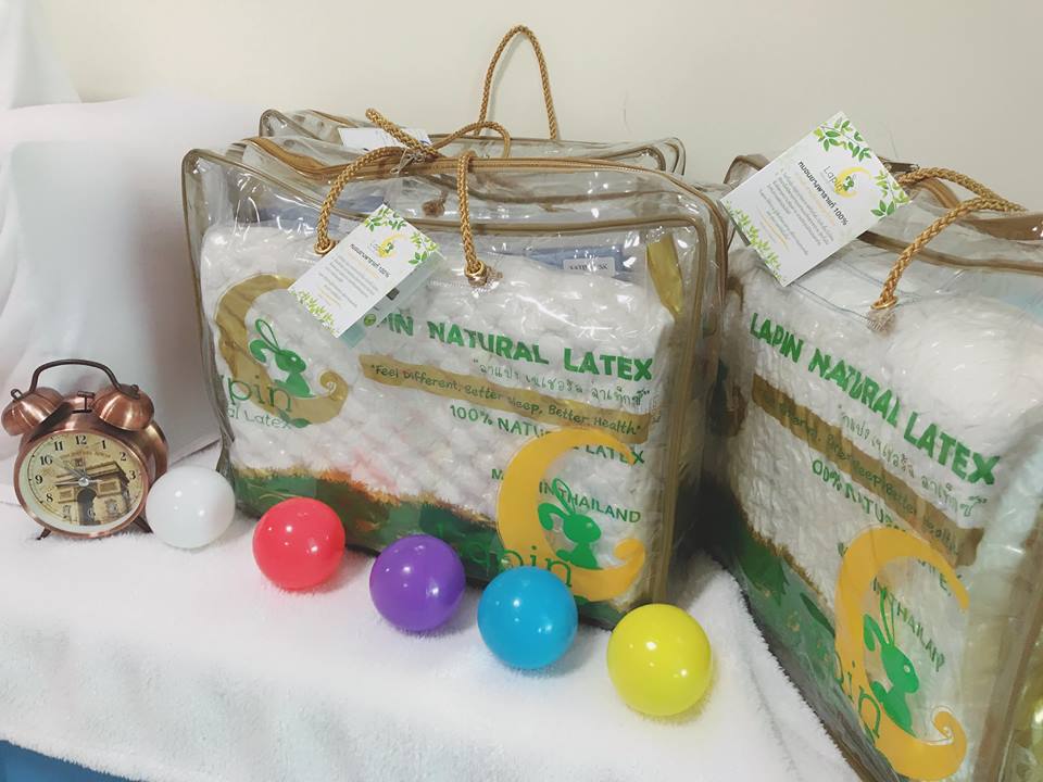 หมอนยางพารา3+ปลอกซาติน3(Pro05)*รุ่นธรรมดาสีขาว*