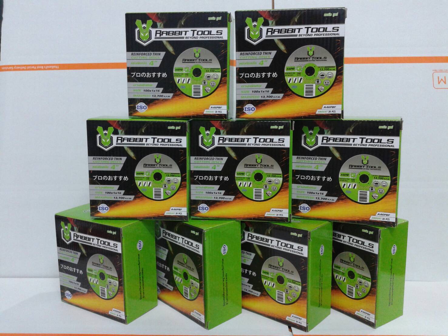 ใบตัดเหล็ก Rabbit 4 นิ้ว บาง 1 มิล สีดำ ( 100 x 1 x 16 )ใบละ