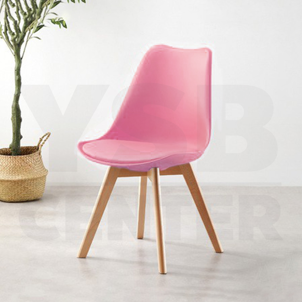 เก้าอี้ เก้าอี้พลาสติก ขาไม้ เบาะฟองน้ำ แข็งแรงทนทาน รับน้ำหนักได้ดี