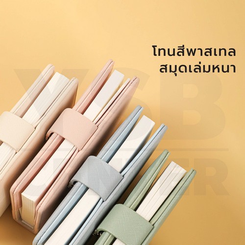 สมุดโน๊ต บันทึก ไดอารี่ เขียน A7 มีเส้น มีที่ล๊อครหัส ปกหนัง PU พกพาง่าย J2M001 - J2M004 - N