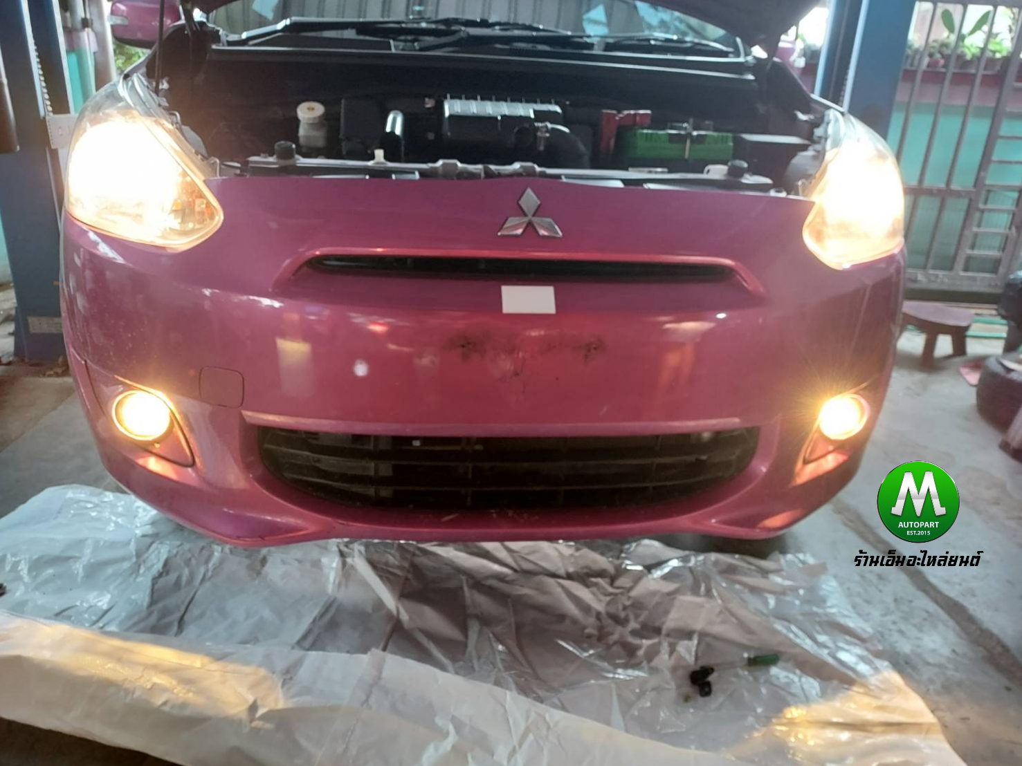 ไฟตัดหมอกมิราจ มิตซูบิชิ โคมเหลือง ไฟสปอร์ตไลท์ MITSUBISHI MIRAGE 2012 2013 2014 2015