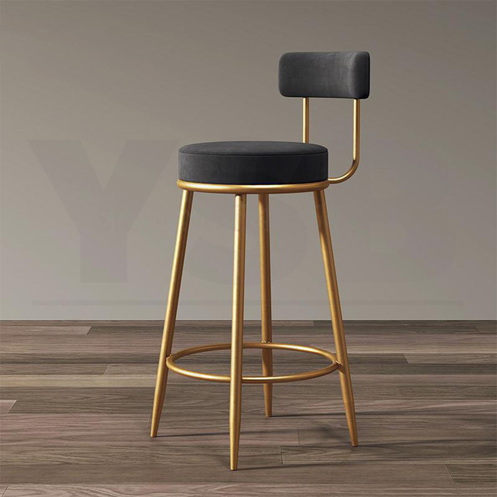 เก้าอี้บาร์ เก้าอี้ทรงสูง เก้าอี้บาร์สตูล เก้าอี้เคาร์เตอร์ ผนักพิงเบาะกำมะหยี่ โมเดิร์นสไตล์