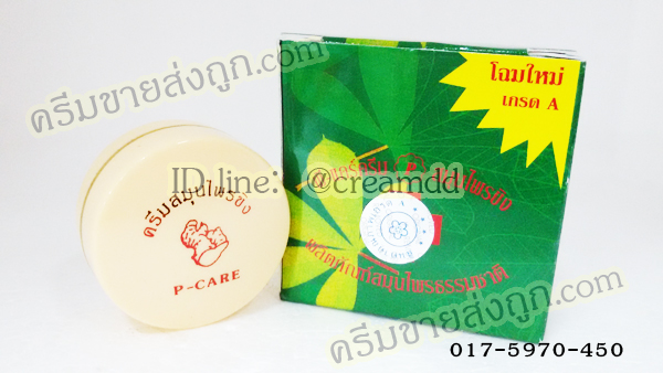 ครีมขิงหน้าขาว ครีมสมุนไพรขิง พี-แคร์ครีม ขิงกล่องเขียว