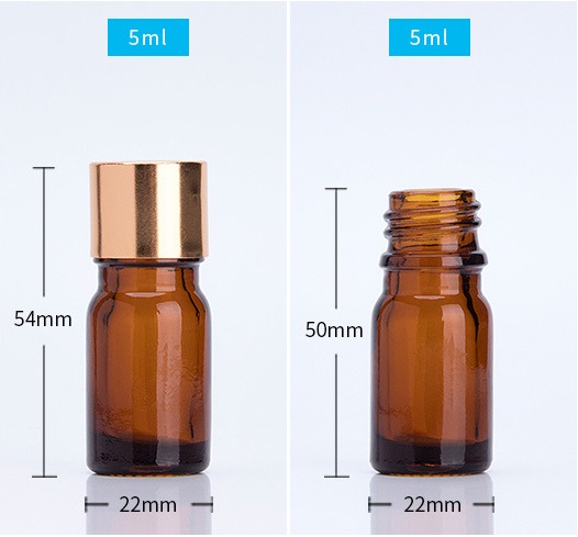 5ml ขวดแก้วสีชาใส