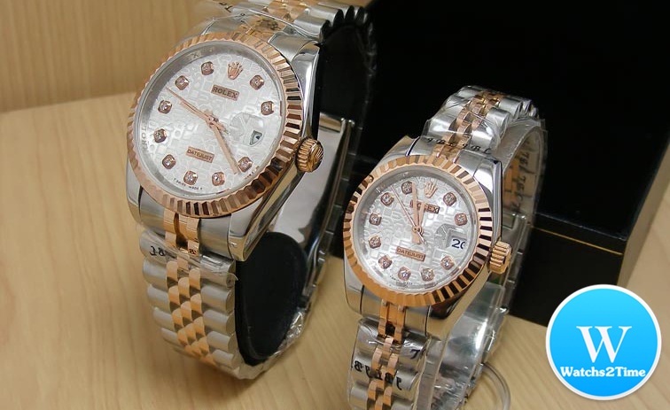 นาฬิกา Rolex Lady Datejust Jubilee 26 mm.& Men Size 36 mm. Steel Rose Gold 2K