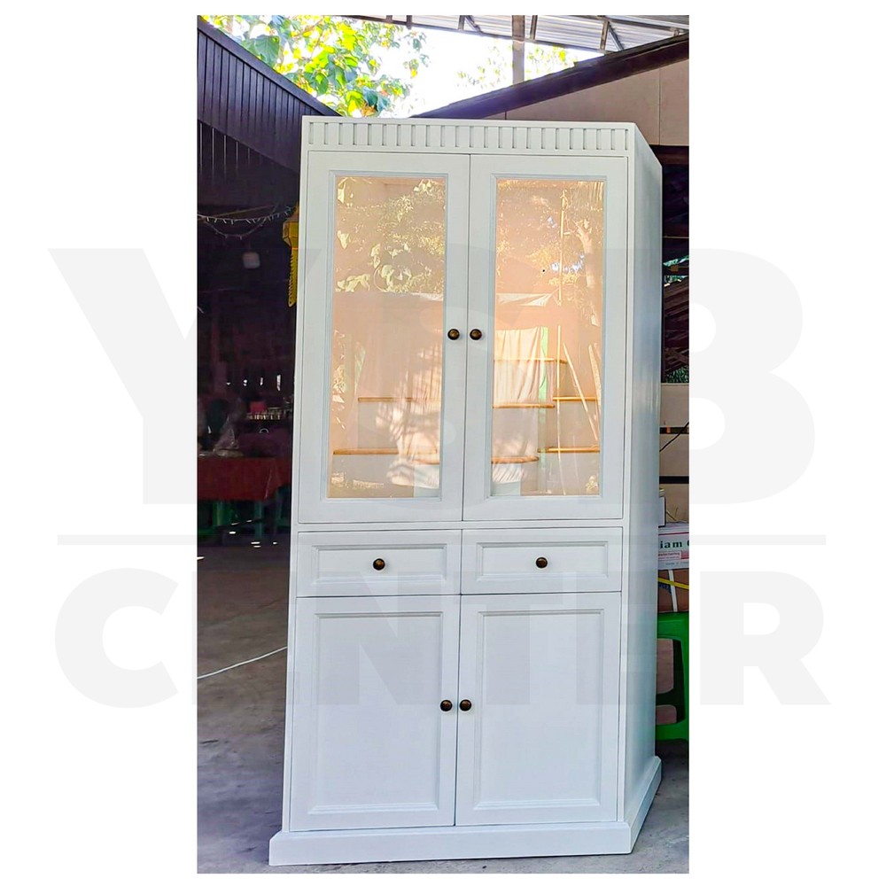 ตู้โชว์ หิ้งพระ เก็บของเปิด-ปิด พร้อมลิ้นชักสไตล์มินิมอล 2 ประตู 2 ลิ้นชัก (ไม่ต้องประกอบ) PT036 - PT038