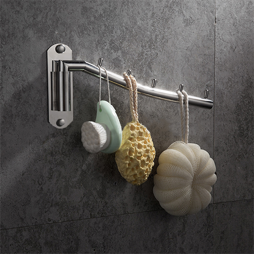 ราวแขวน ราวแขวนสแตนเลสแท้ ราวแขวนผ้าในห้องน้ำแบบบาร์ หมุนได้ 180 องศา รุ่น C1M133-S304-05