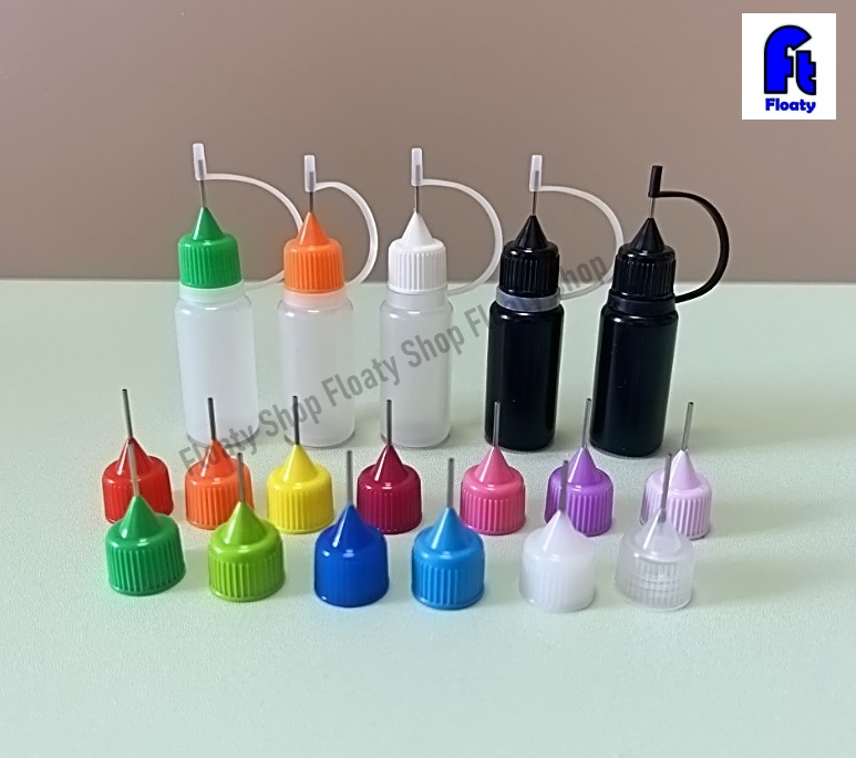 10 ml PE สีดำ ขวดหยด ฝาหัวเข็ม