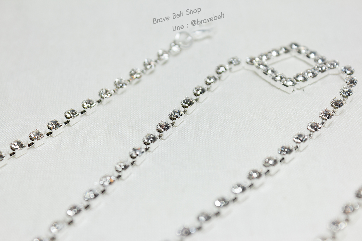 เข็มขัดสายสร้อยสวย โซ่คล้องเอวยาว เพชรสี่เหลี่ยม