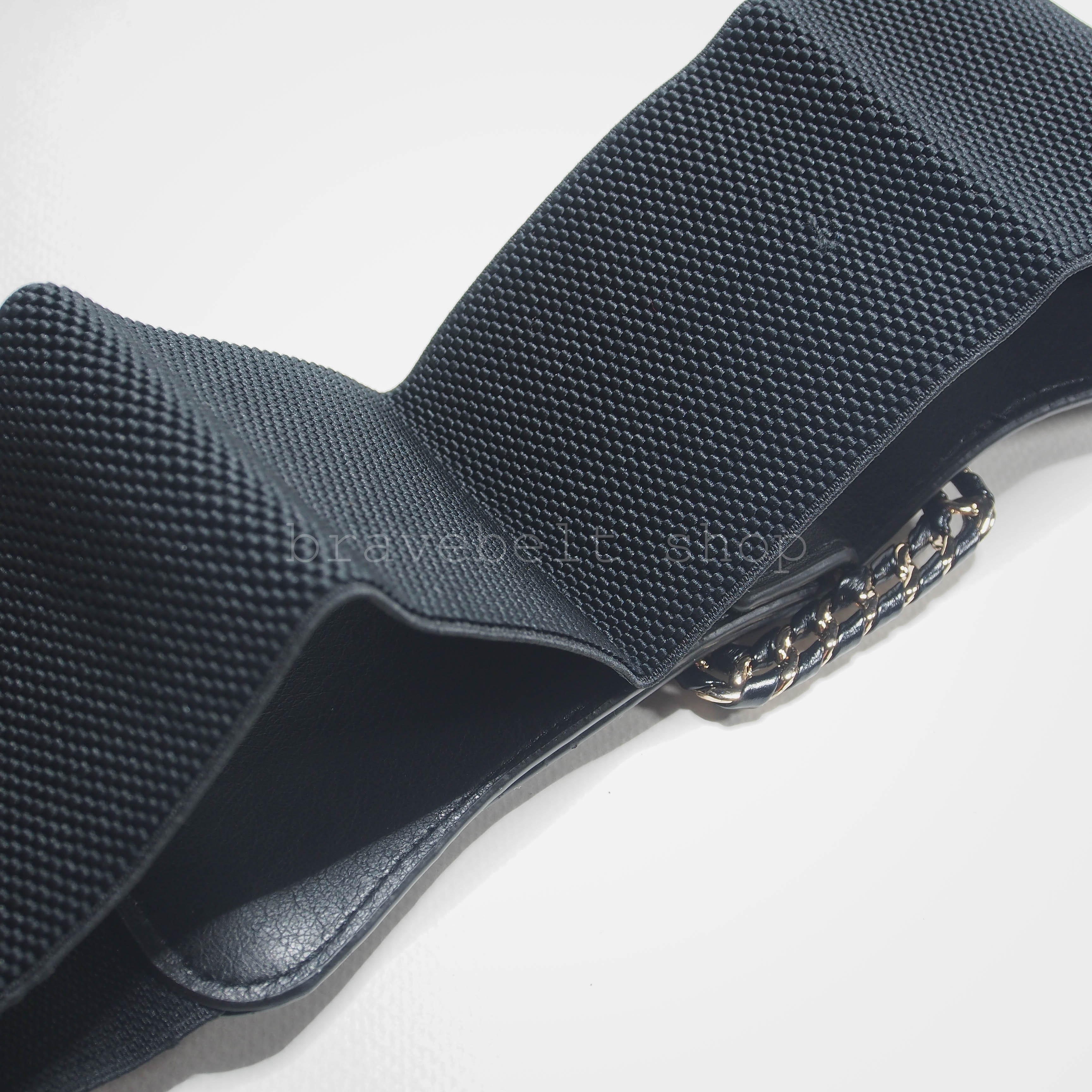 เข็มขัดผ้ายืดผู้หญิงแฟชั่นสีดำสวย น่าใส่มากๆเลยทีเดียว ใส่กับเดรสก็สวย