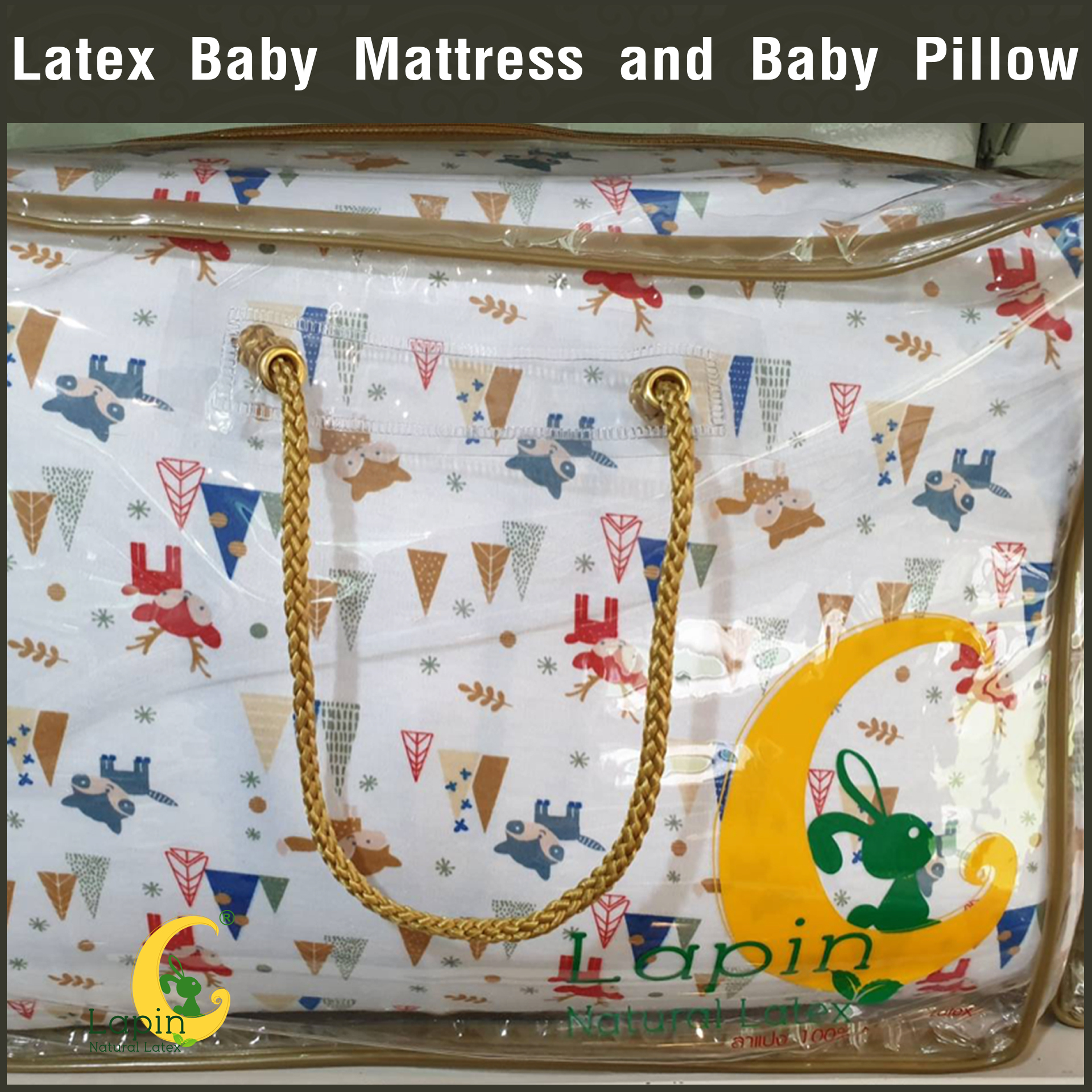 ที่นอนเด็กอ่อนยางพาราแท้ *ผ่านมาตรฐาน (ลายกวางเรนเดียร์)